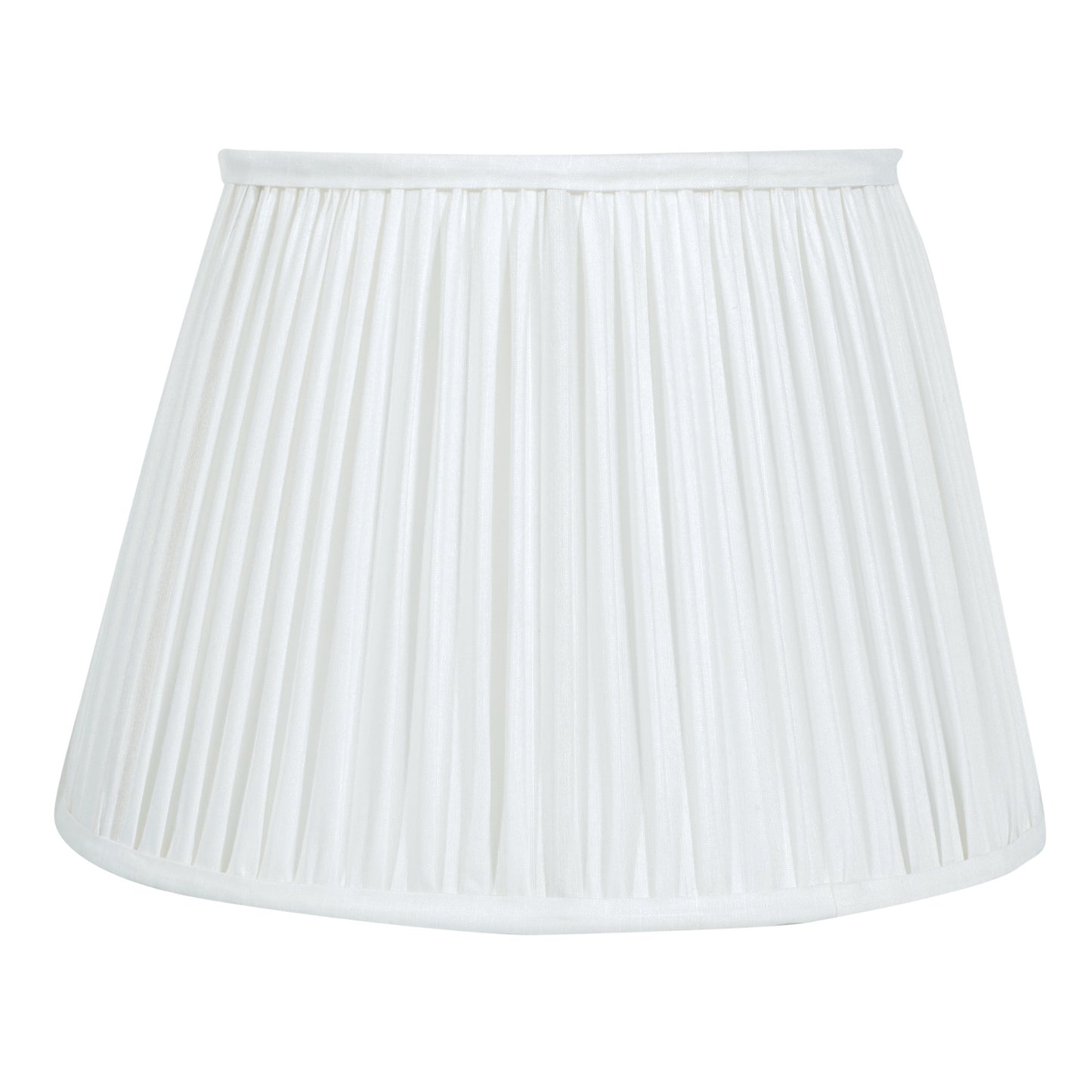 30cm straight empire premium softback lampshade in white silk by Lampenschirm India, House of Lampshades. White Silk Lamp shades