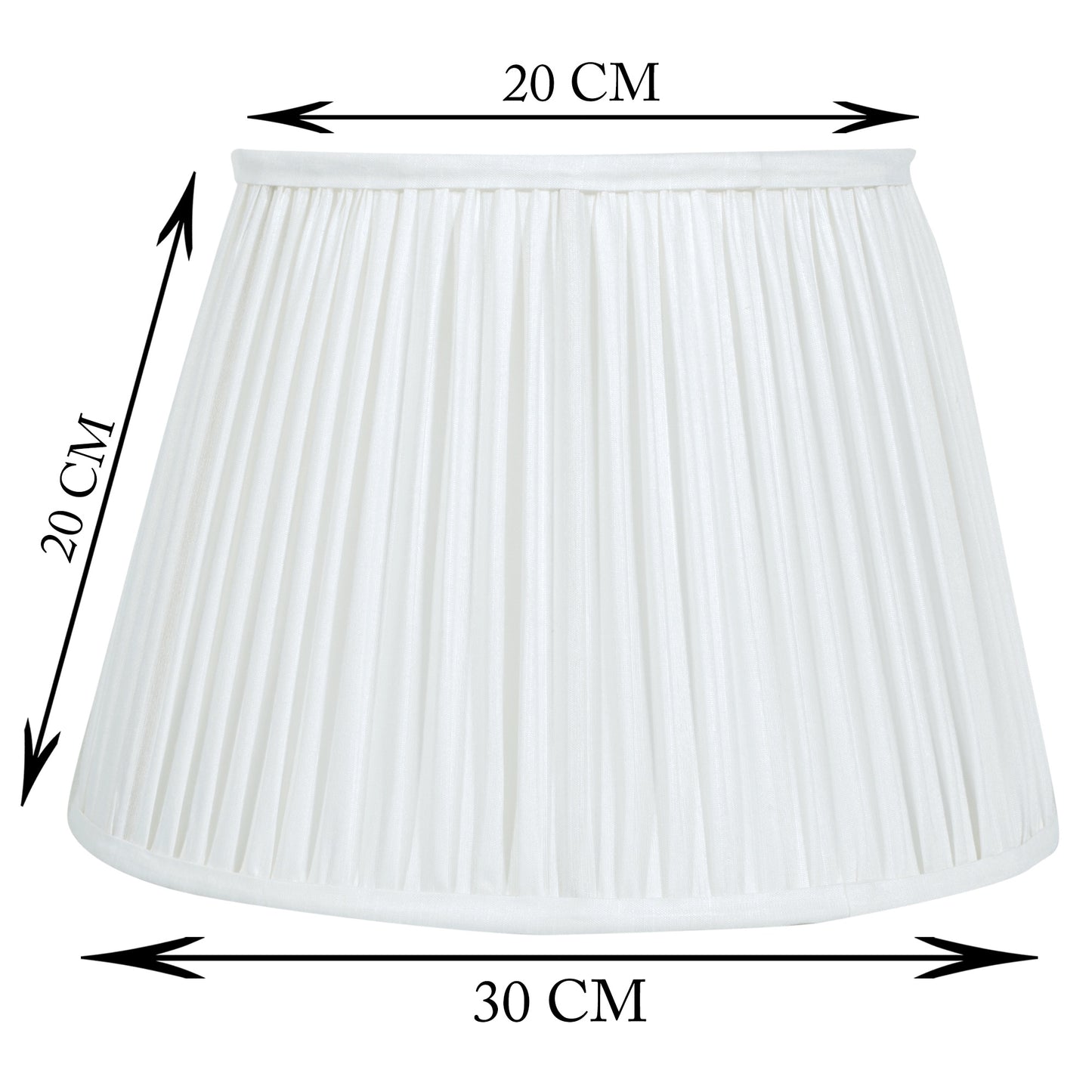 30cm straight empire premium softback lampshade in white silk by Lampenschirm India