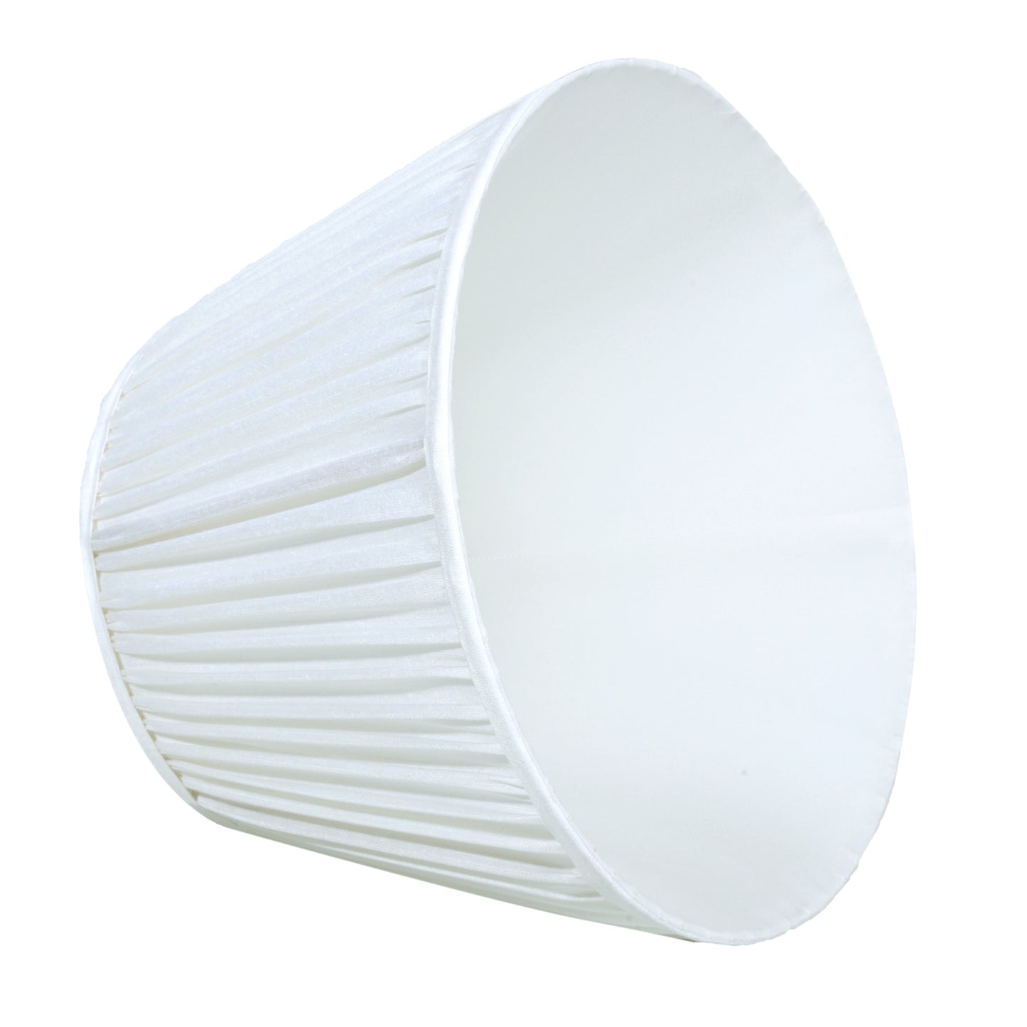 30cm straight empire premium softback lampshade in white silk by Lampenschirm India