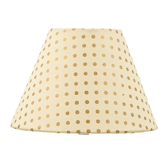 20cm empire premium hardback lampshade in block printed paper by Lampenschirm India. Gold Lamp shades