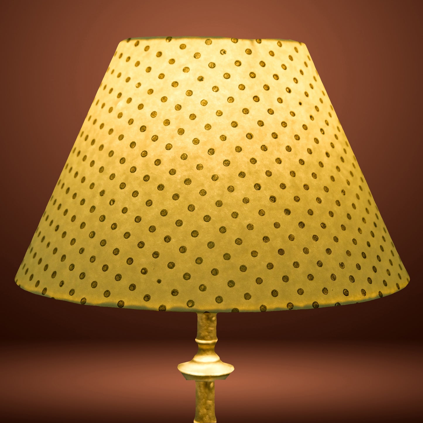 30cm empire premium hardback lampshade in block printed paper by Lampenschirm India
