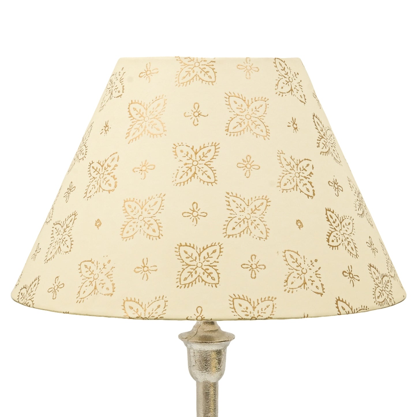30cm empire premium hardback lampshade in block printed paper by Lampenschirm India