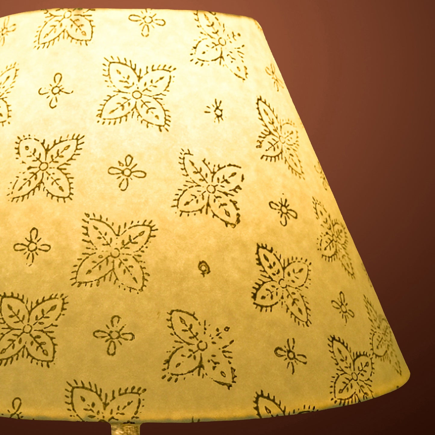 30cm empire premium hardback lampshade in block printed paper by Lampenschirm India
