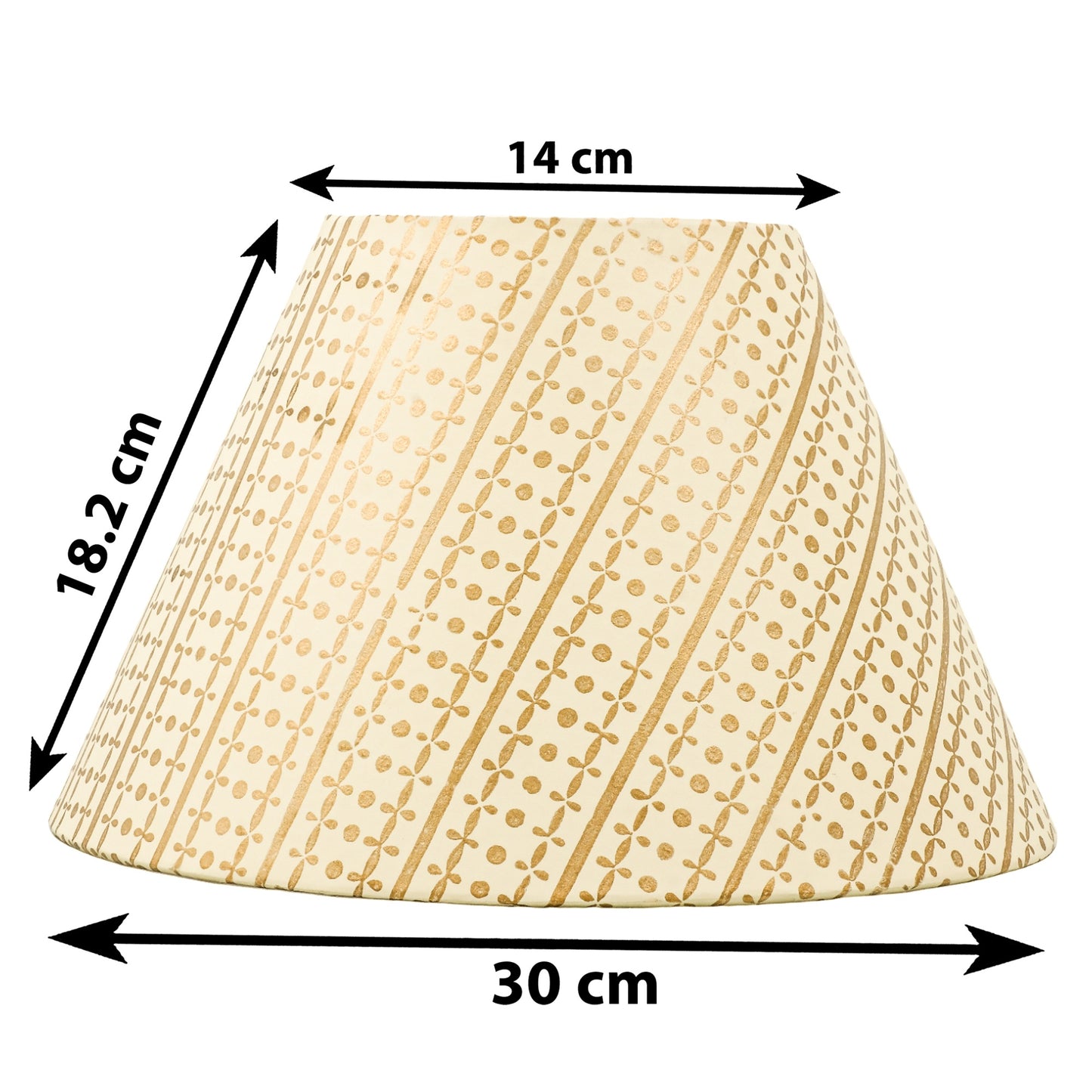 30cm empire premium hardback lampshade in block printed paper by Lampenschirm India