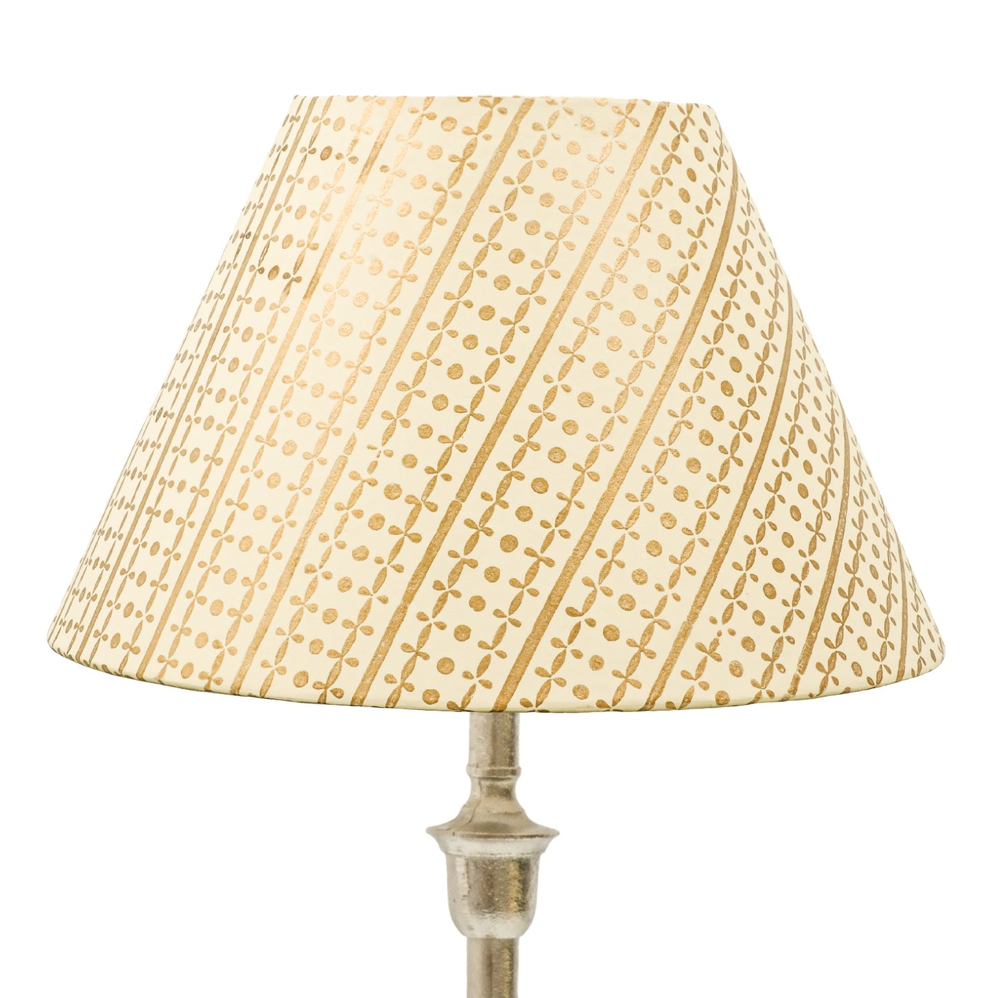 30cm empire premium hardback lampshade in block printed paper by Lampenschirm India