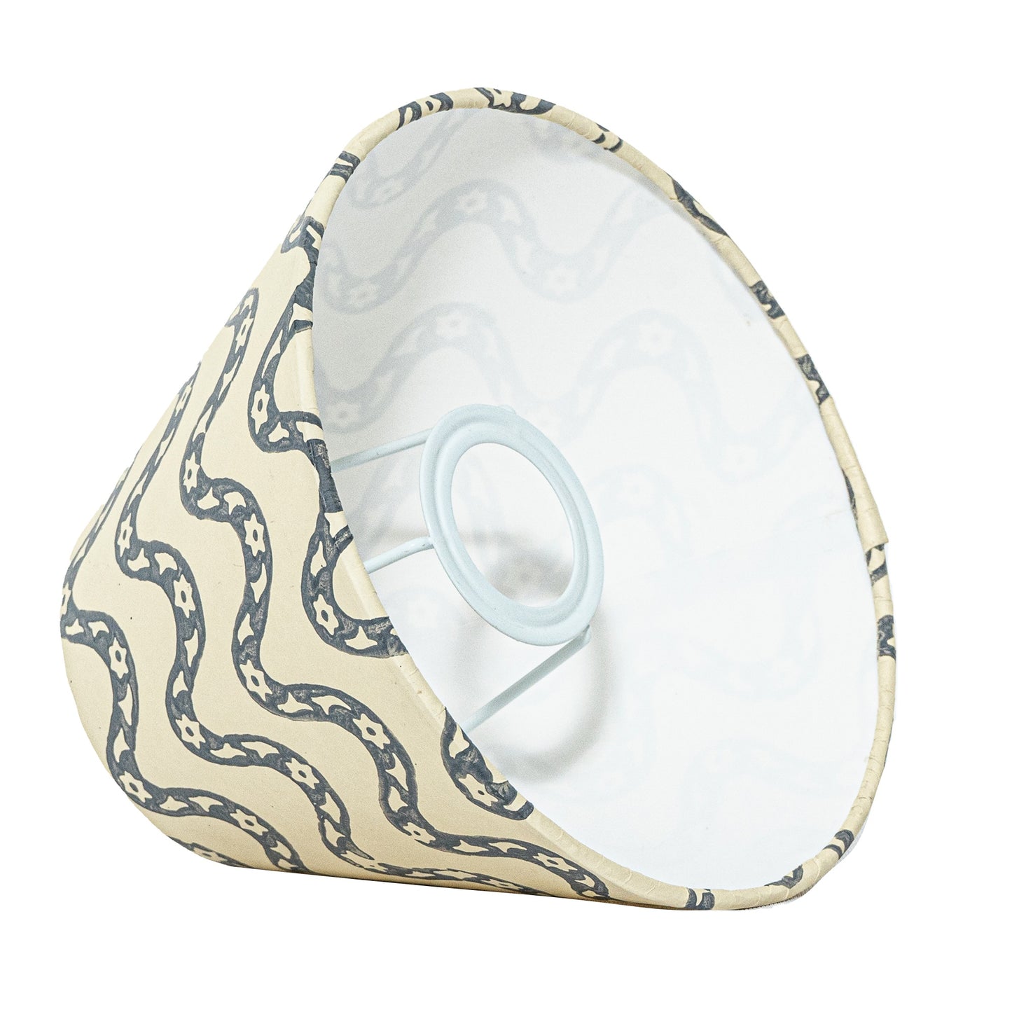 20cm empire premium hardback lampshade in block printed paper by Lampenschirm India