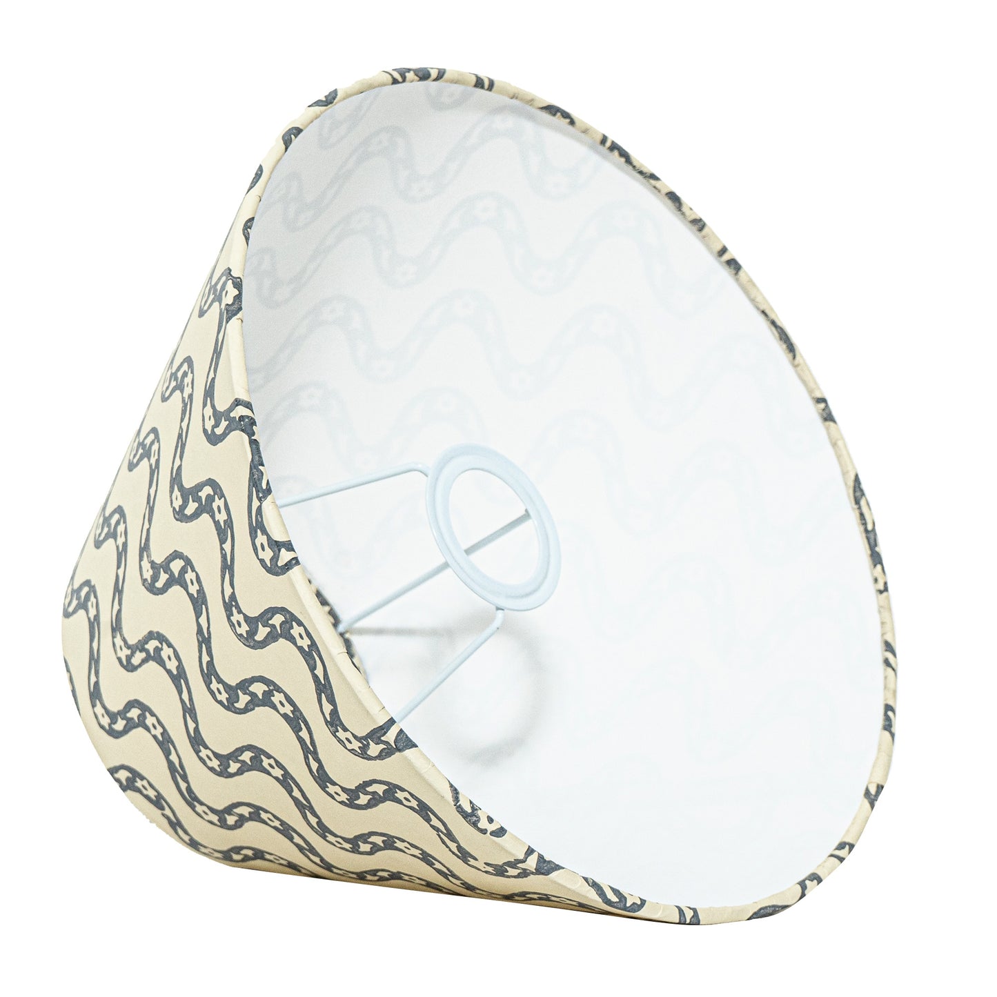 30cm empire premium hardback lampshade in block printed paper by Lampenschirm India