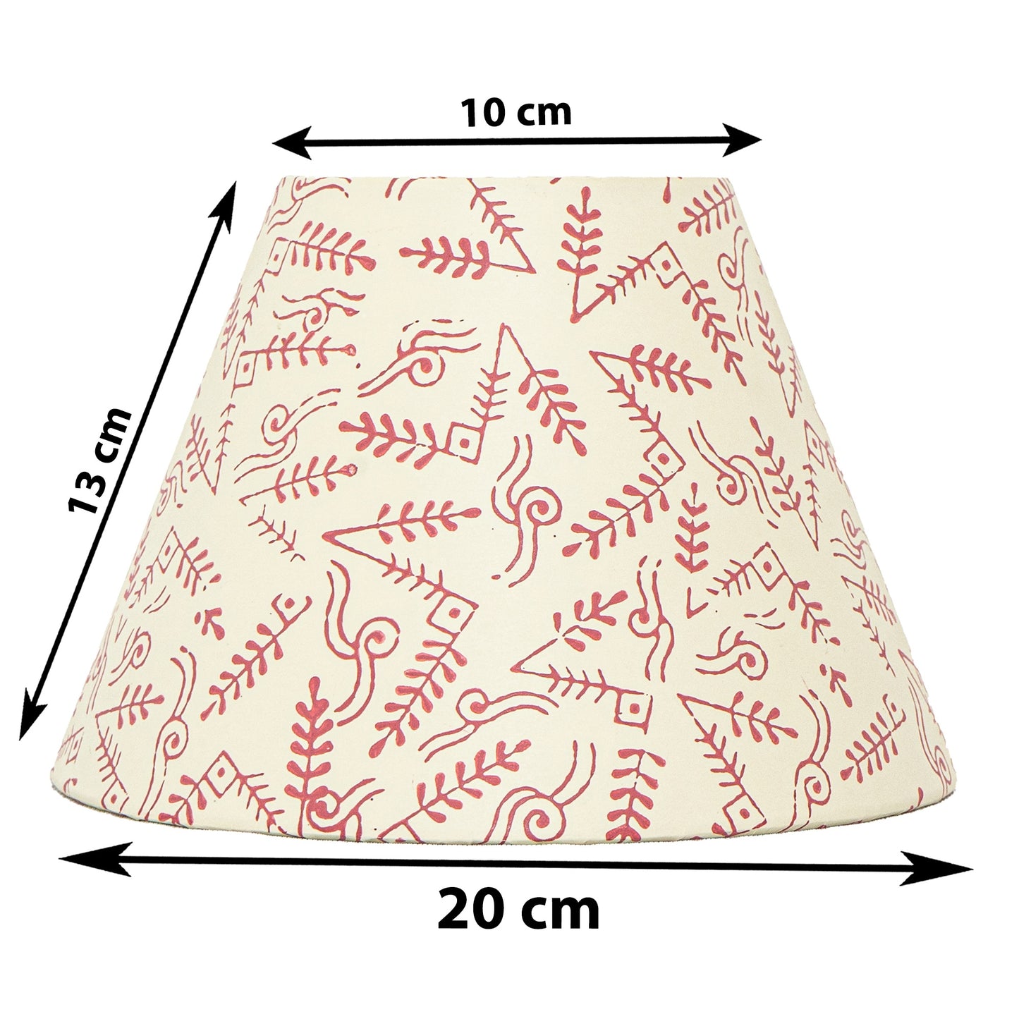 20cm empire premium hardback lampshade in block printed paper by Lampenschirm India