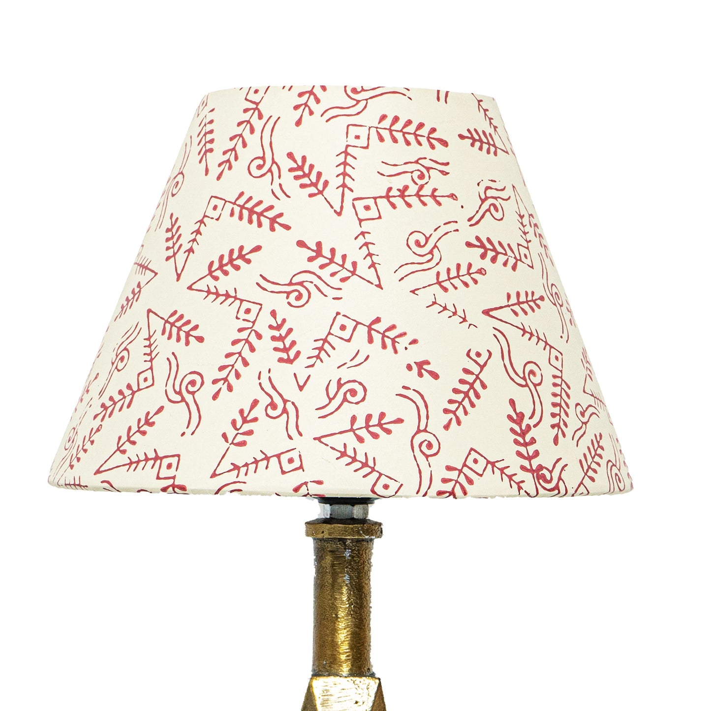 20cm empire premium hardback lampshade in block printed paper by Lampenschirm India