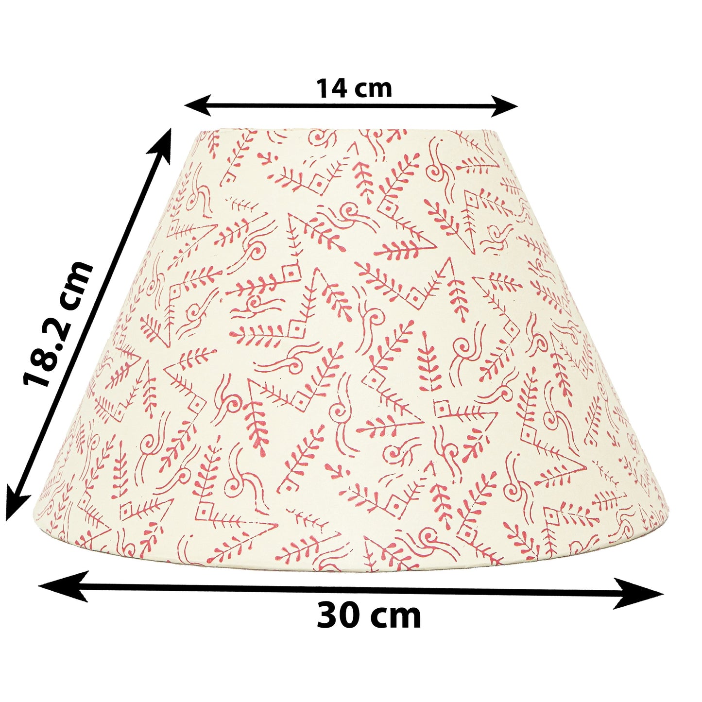 30cm empire premium hardback lampshade in block printed paper by Lampenschirm India