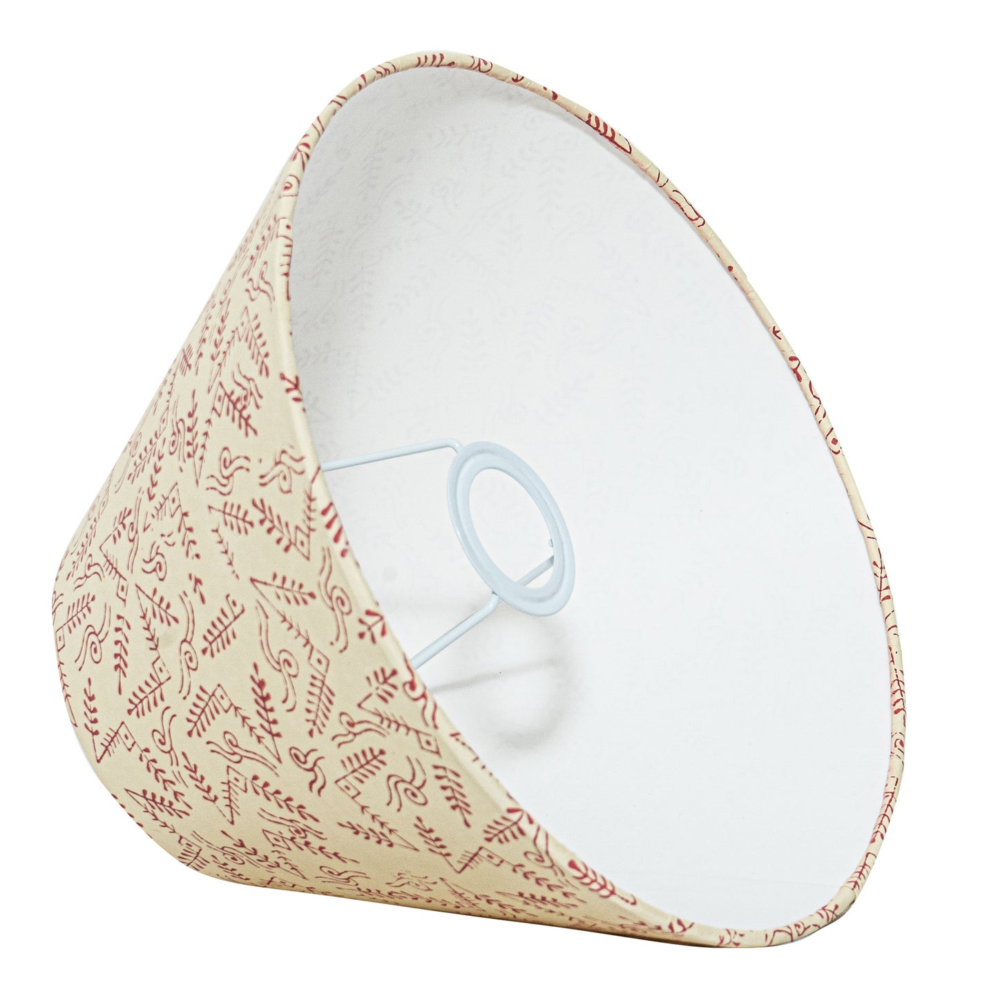 30cm empire premium hardback lampshade in block printed paper by Lampenschirm India
