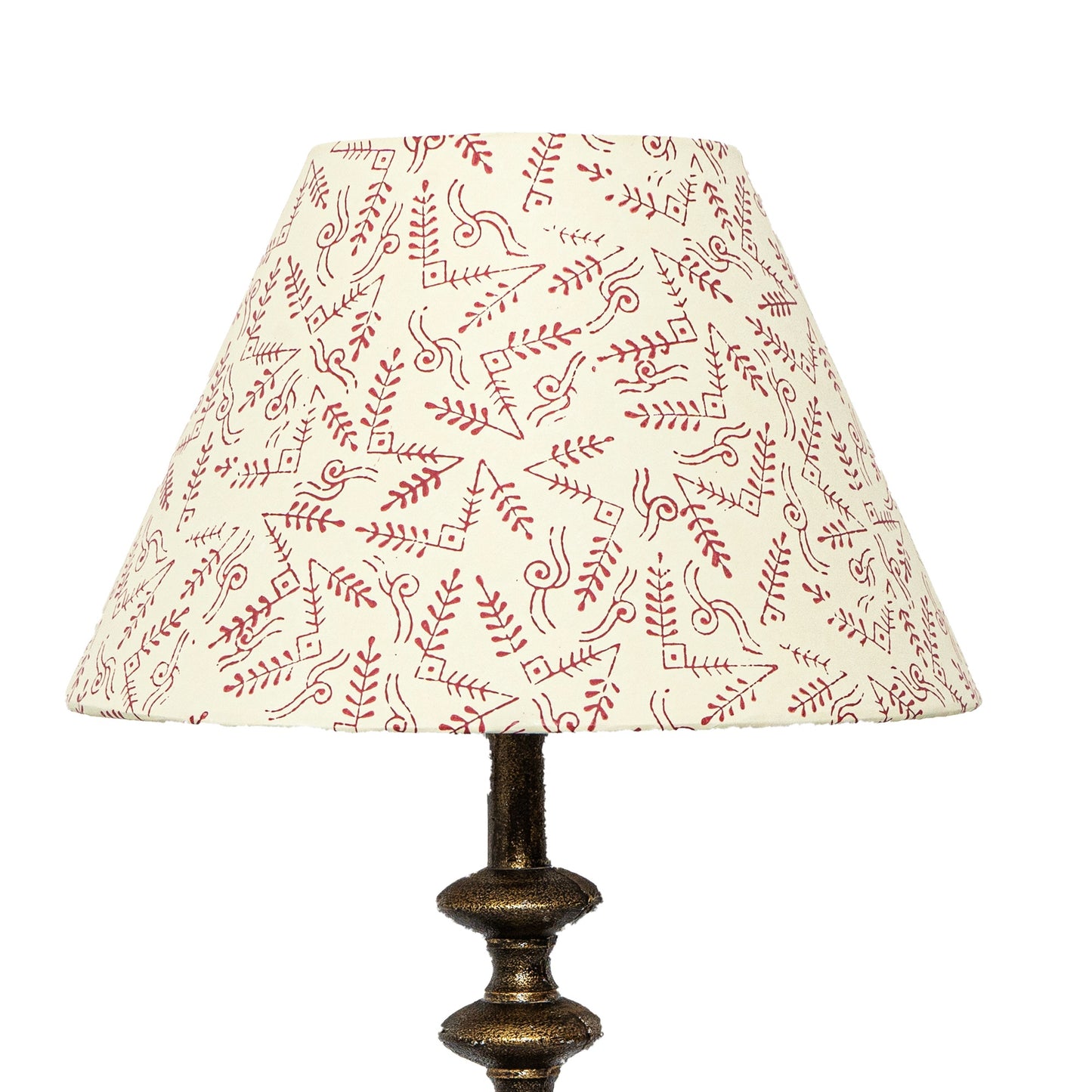 30cm empire premium hardback lampshade in block printed paper by Lampenschirm India