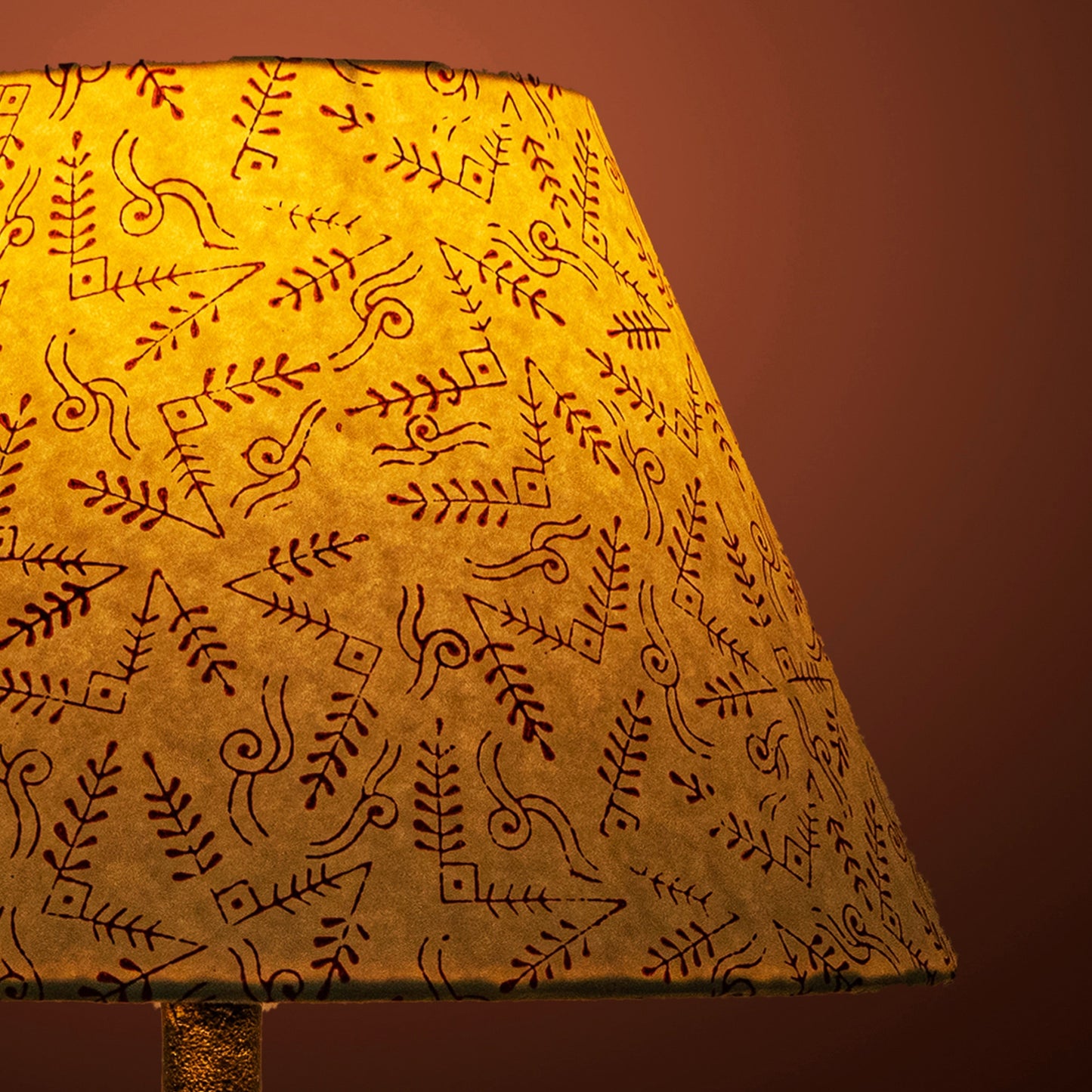 30cm empire premium hardback lampshade in block printed paper by Lampenschirm India