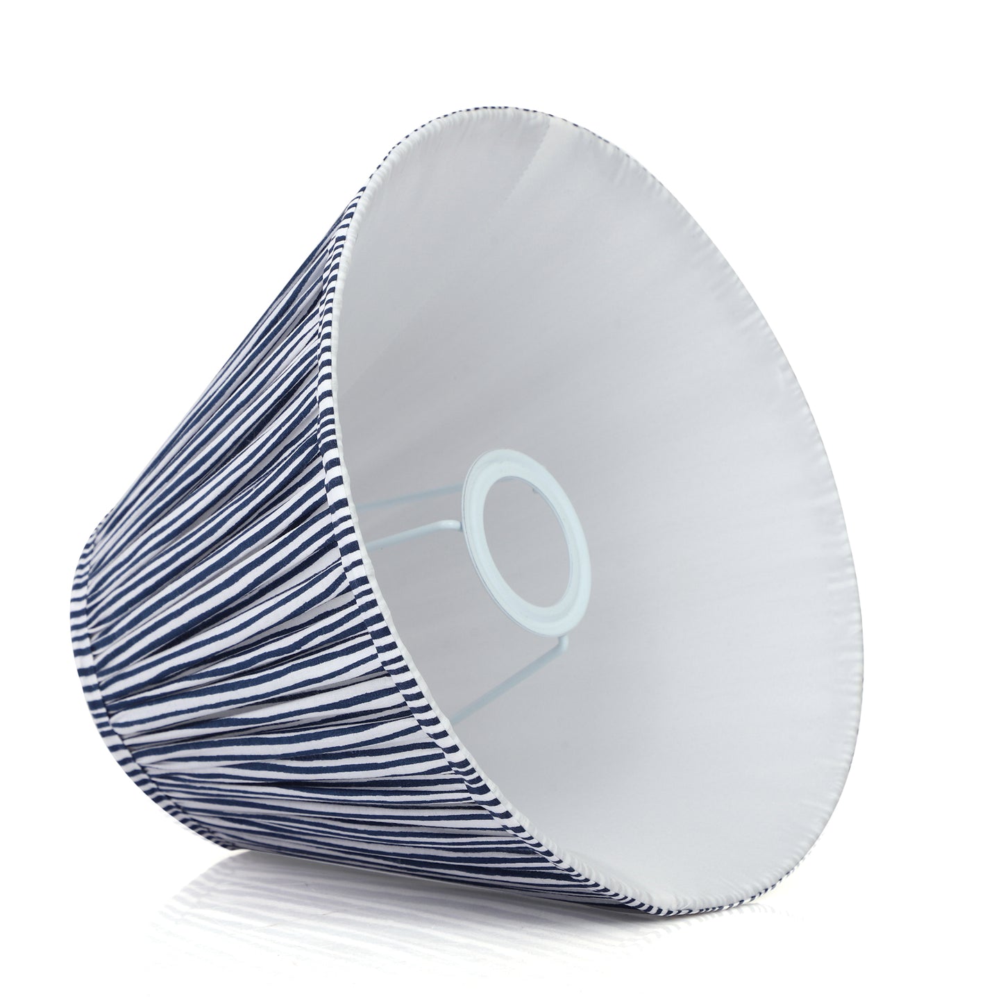 20cm empire premium softback lampshade in midnight blue stripe by Lampenschirm India, house of lampshades