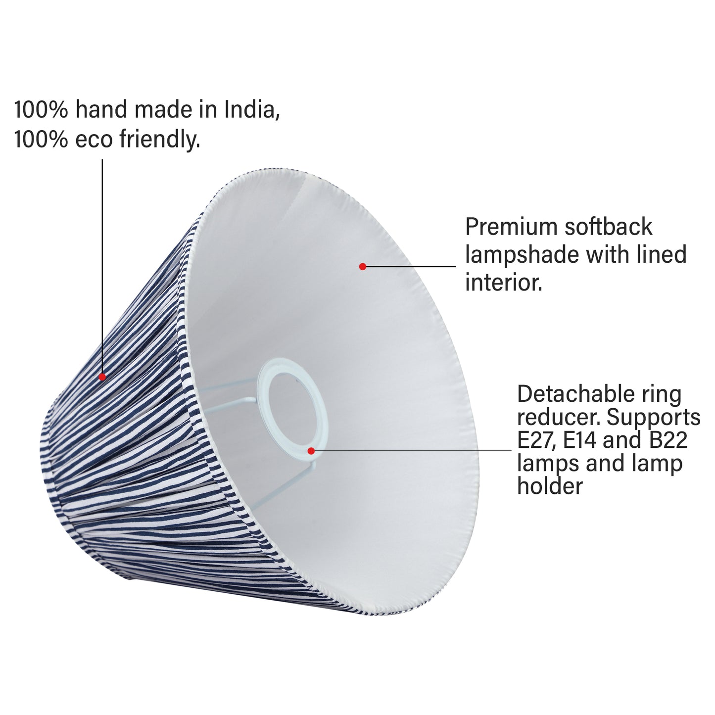 30cm empire premium softback lampshade in cotton by Lampenschirm India, house of lampshades
