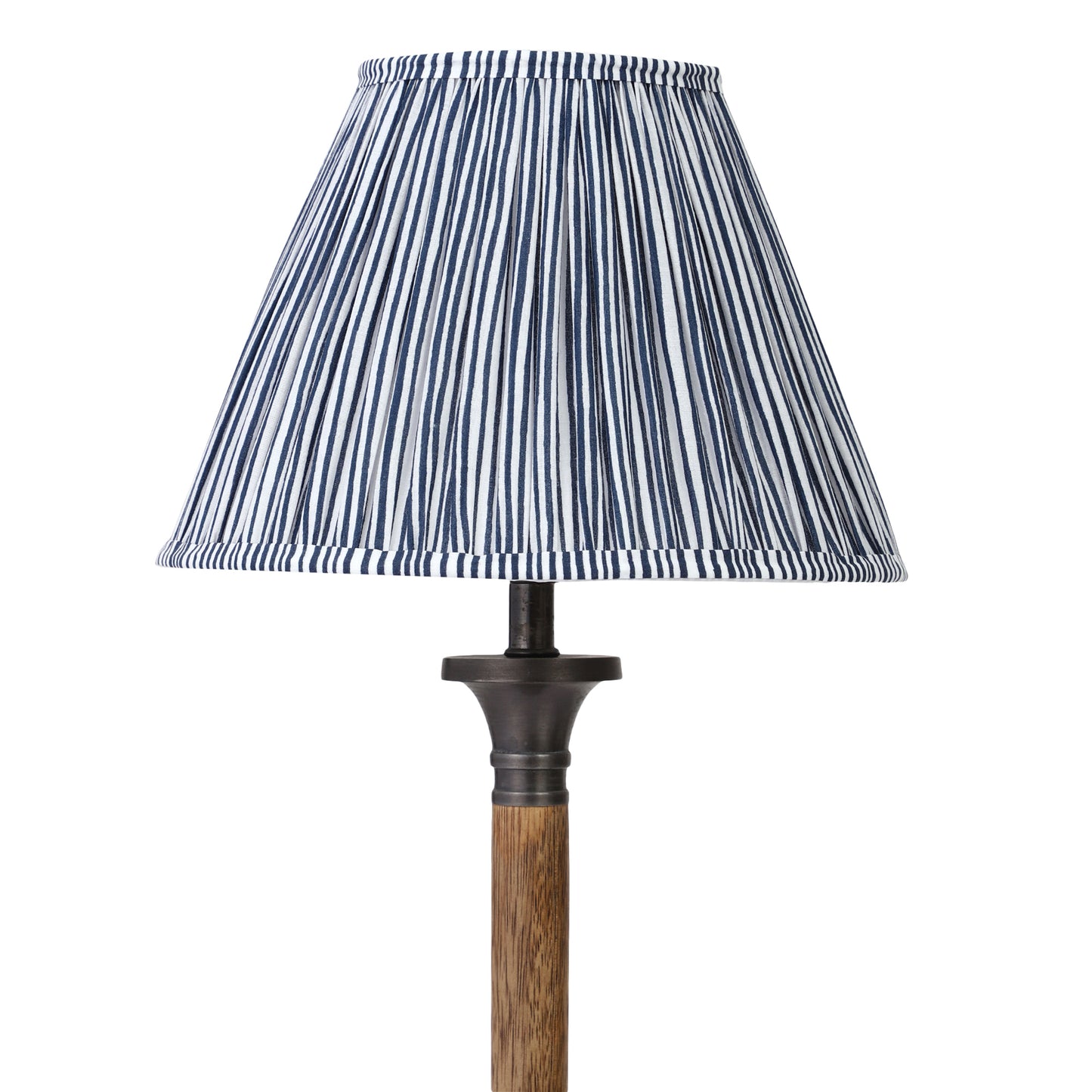 20cm empire premium softback lampshade in midnight blue stripe by Lampenschirm India, house of lampshades