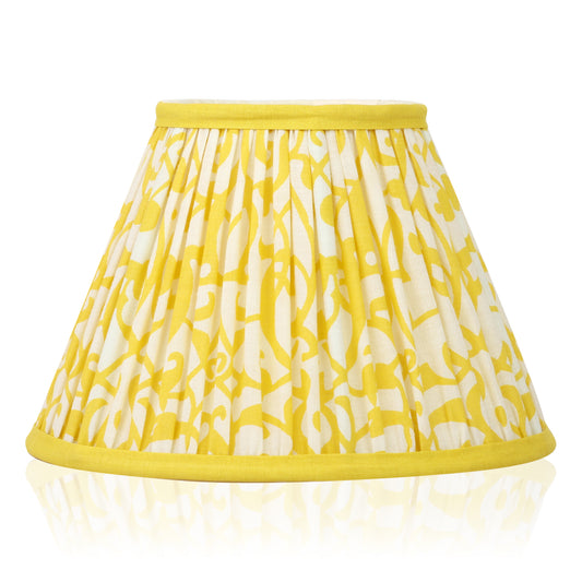 20cm empire premium softback lampshade in Yellow Cotton by Lampenschirm India, house of lampshades. Yellow Cotton Lamp Shades