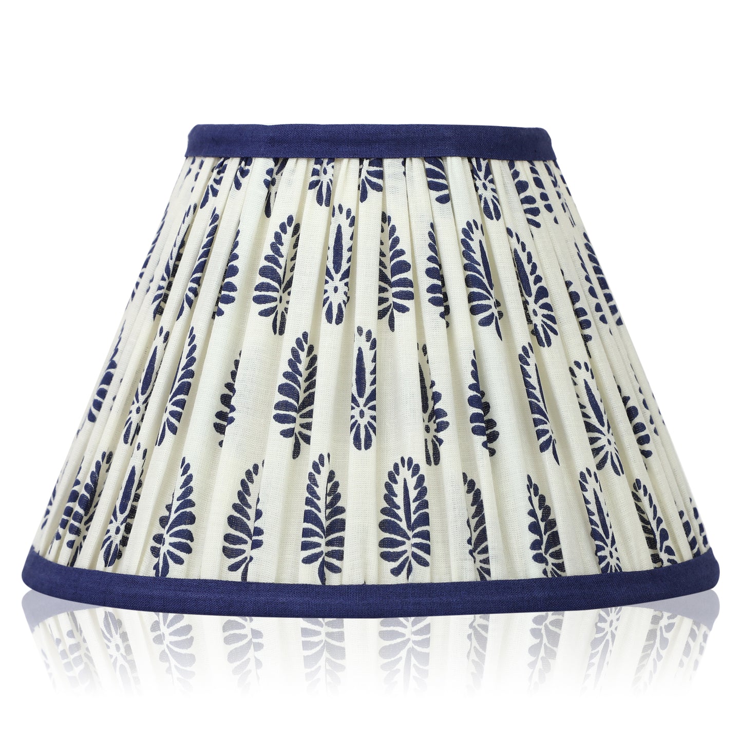 20cm empire premium softback lampshade in Cotton by Lampenschirm India, house of lampshades. Blue Cotton Lamp Shades