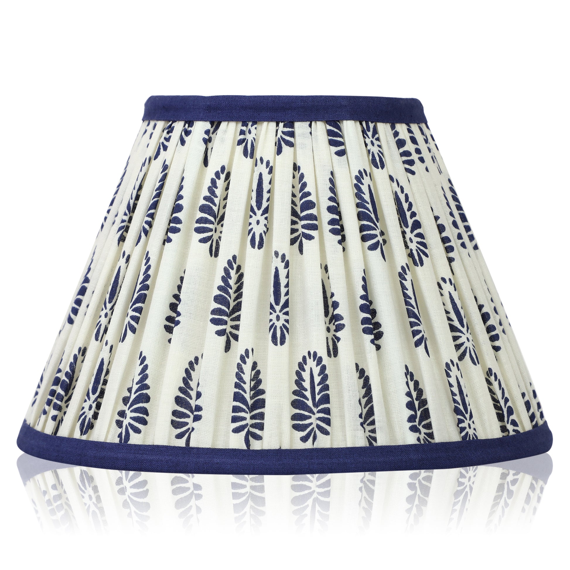 20cm empire premium softback lampshade in Cotton by Lampenschirm India, house of lampshades. Blue Cotton Lamp Shades