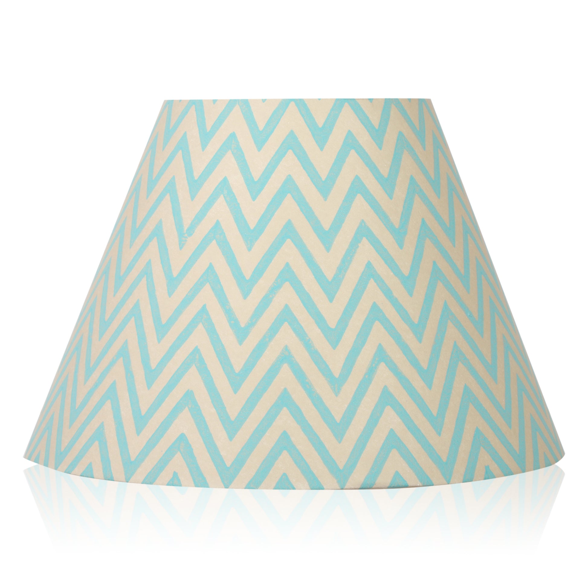 20cm empire premium hardback lampshade in block printed paper by Lampenschirm India. Green Lamp Shades