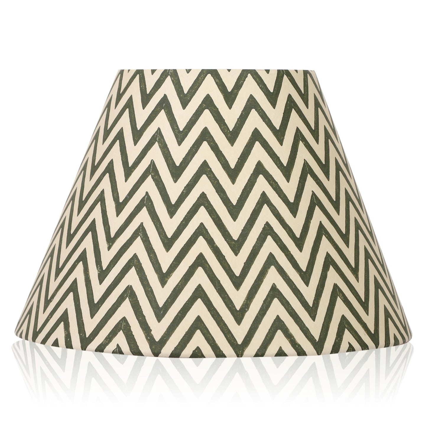 20cm empire premium hardback lampshade in block printed paper by Lampenschirm India. Black Lamp Shades