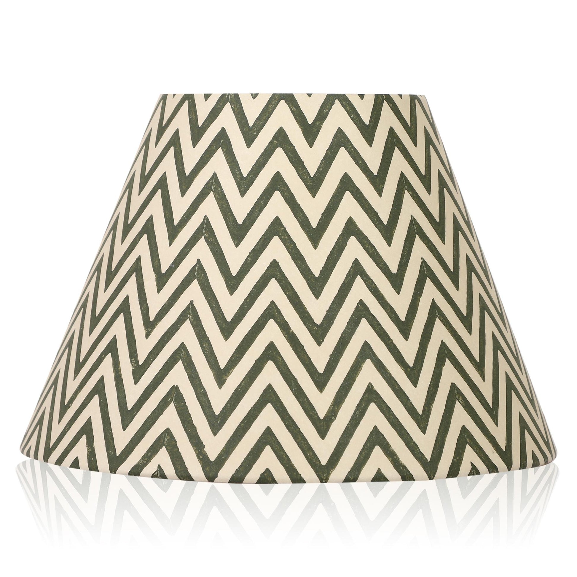 20cm empire premium hardback lampshade in block printed paper by Lampenschirm India. Black Lamp Shades