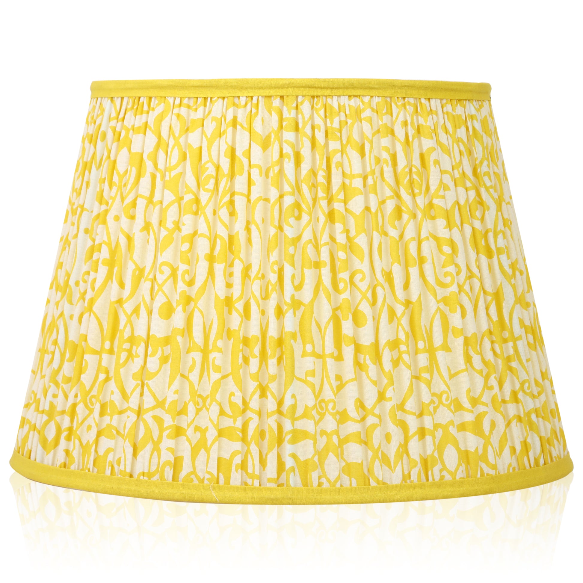 40cm straight empire premium softback lampshade in cotton by Lampenschirm India, house of lampshades. Yellow Cotton Lamp Shades