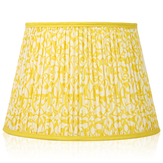 40cm straight empire premium softback lampshade in cotton by Lampenschirm India, house of lampshades. Yellow Cotton Lamp Shades