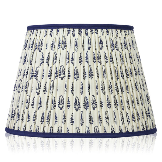40cm straight empire premium softback lampshade in cotton by Lampenschirm India, house of lampshades. Blue Cotton Lamp Shades