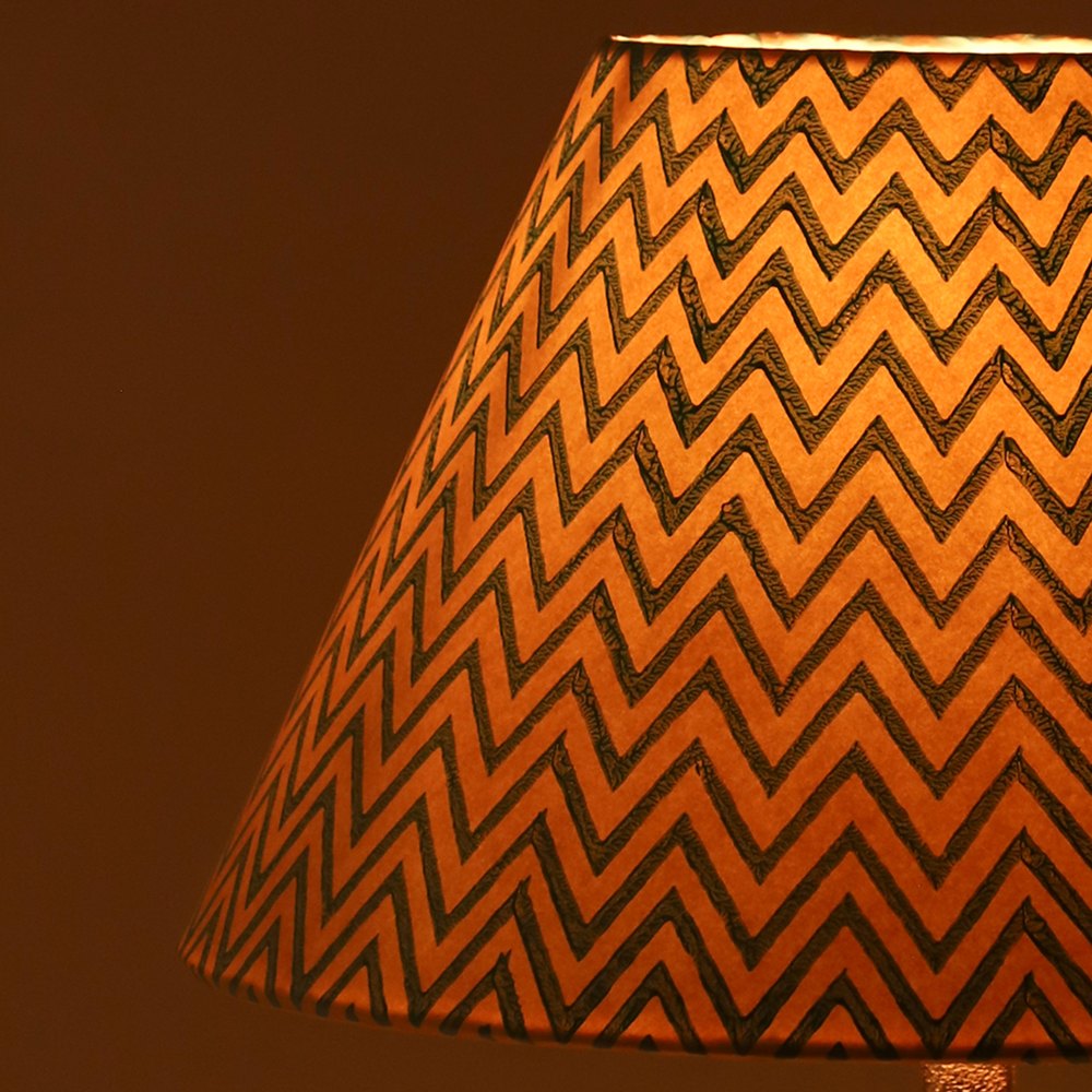 30cm empire premium hardback lamp shade in block printed paper by Lampenschirm India