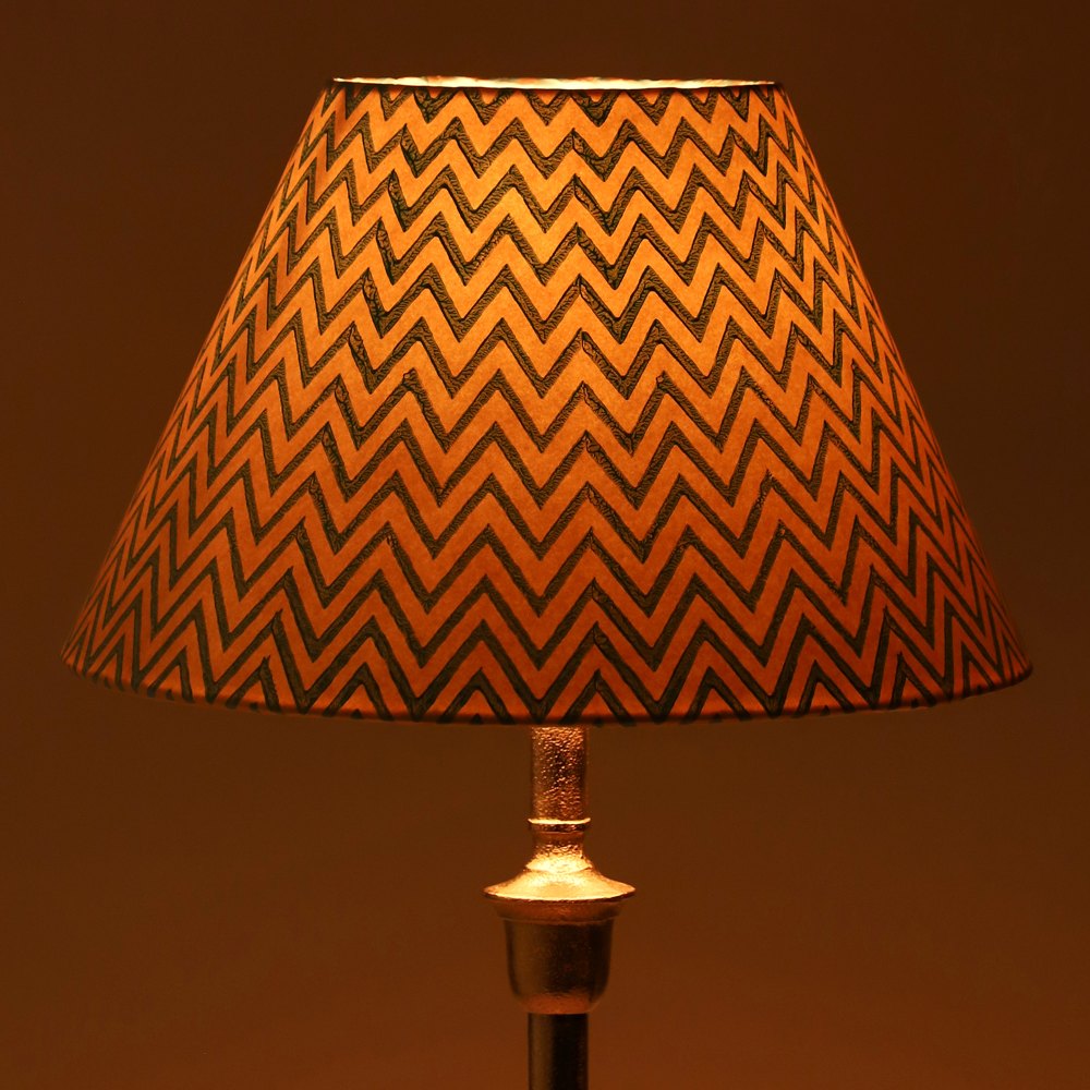 30cm empire premium hardback lamp shade in block printed paper by Lampenschirm India