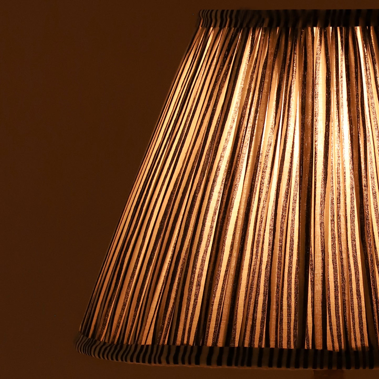 20cm empire premium softback lampshade in midnight blue stripe by Lampenschirm India, house of lampshades