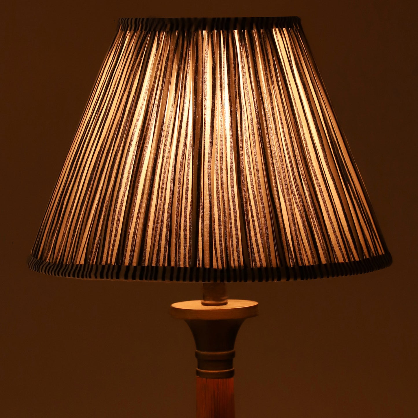 20cm empire premium softback lampshade in midnight blue stripe by Lampenschirm India, house of lampshades
