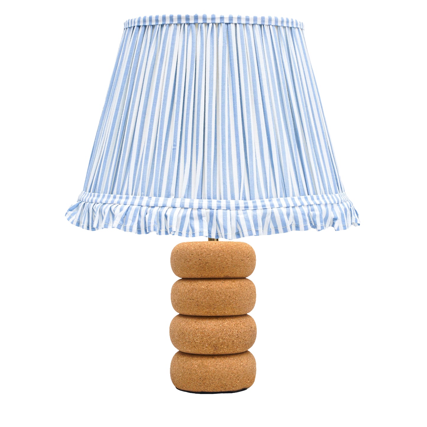 Lume Oval Steps Table Lamp in Natural Cork with Lampshade