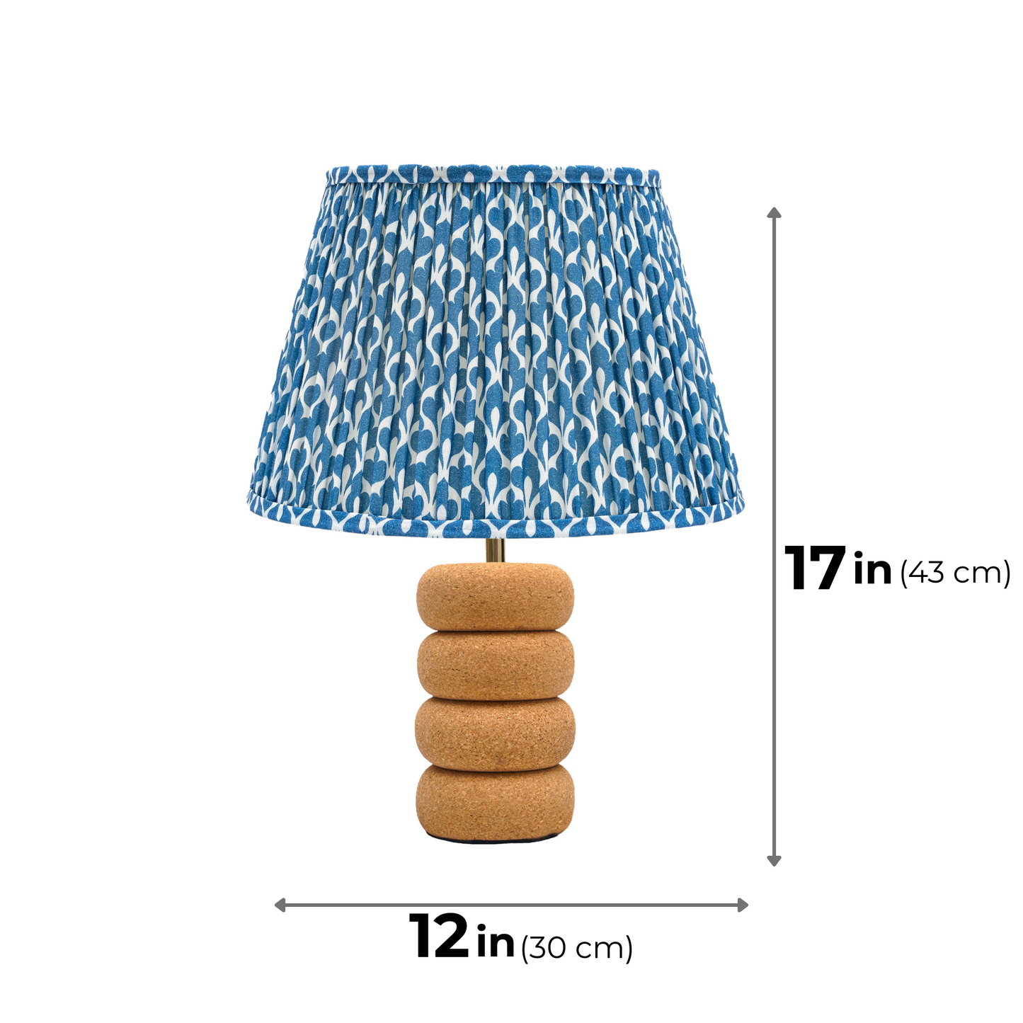 Lume Oval Steps Table Lamp in Natural Cork with Lampshade