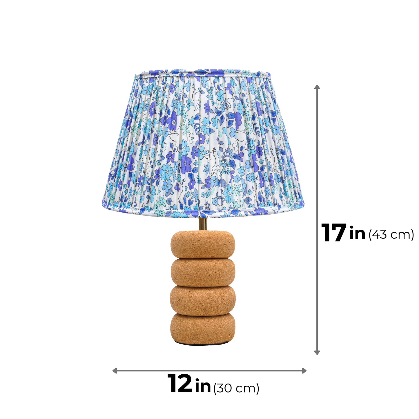Lume Oval Steps Table Lamp in Natural Cork with Lampshade