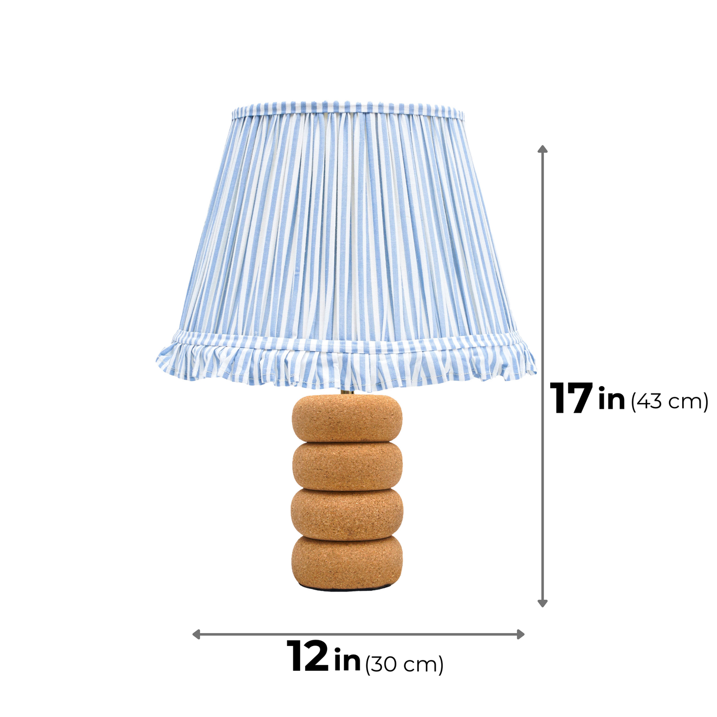 Lume Oval Steps Table Lamp in Natural Cork with Lampshade