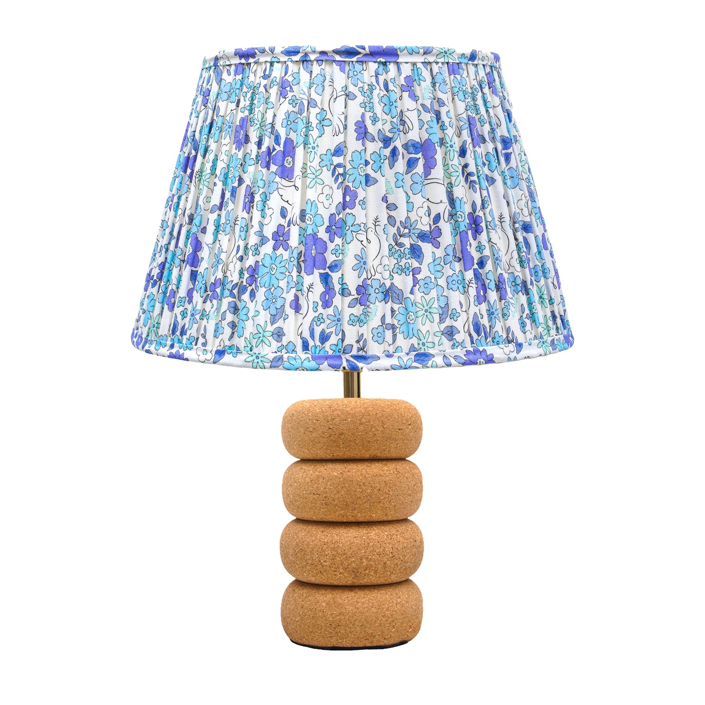 Lume Oval Steps Table Lamp in Natural Cork with Lampshade
