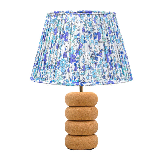 Lume Oval Steps Table Lamp in Natural Cork with Lampshade
