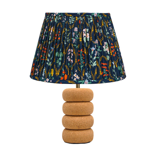 Lume Oval Steps Table Lamp in Natural Cork with Lampshade