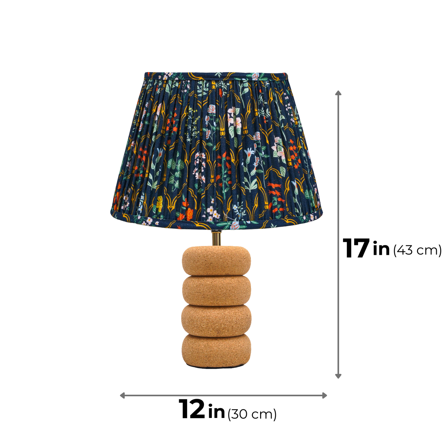 Lume Oval Steps Table Lamp in Natural Cork with Lampshade