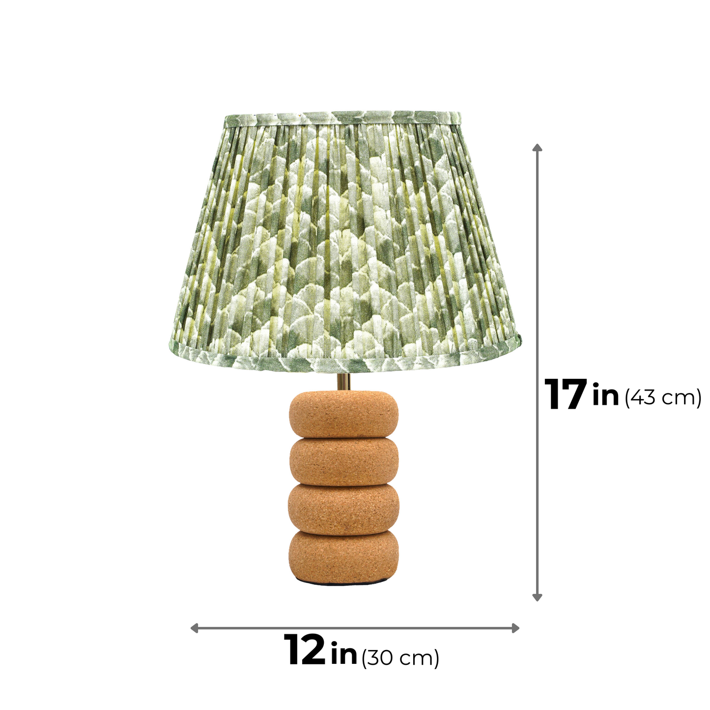 Lume Oval Steps Table Lamp in Natural Cork with Lampshade