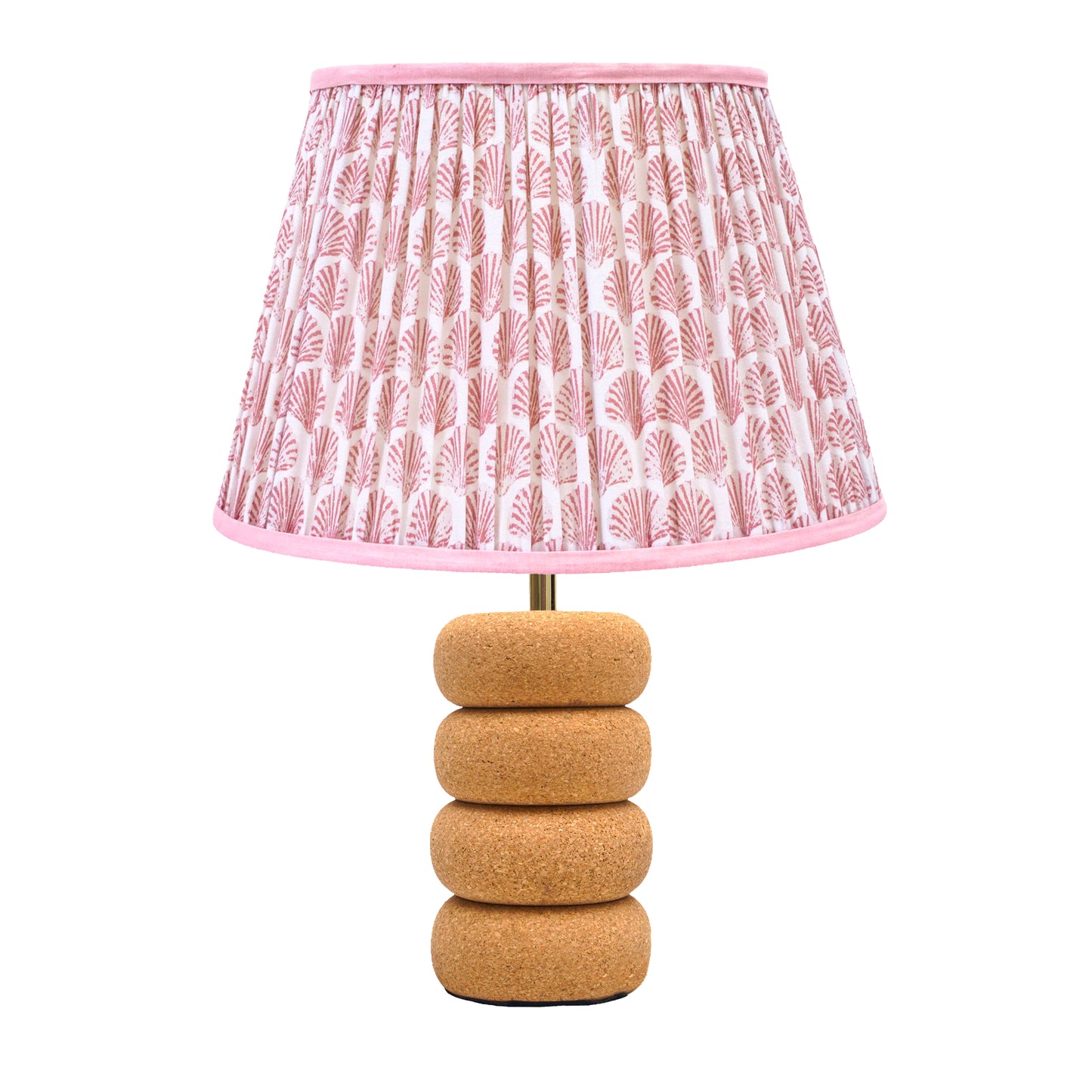 Lume Oval Steps Table Lamp in Natural Cork with Lampshade