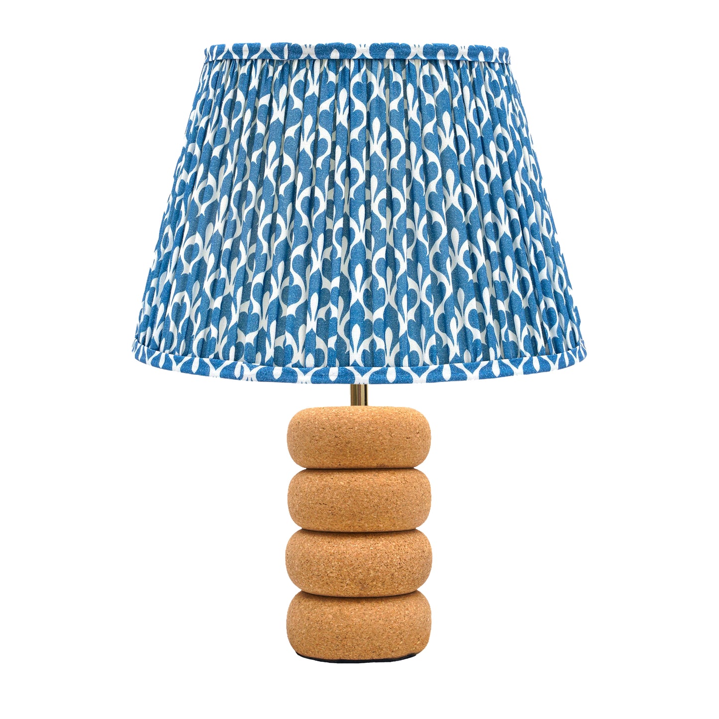 Lume Oval Steps Table Lamp in Natural Cork with Lampshade