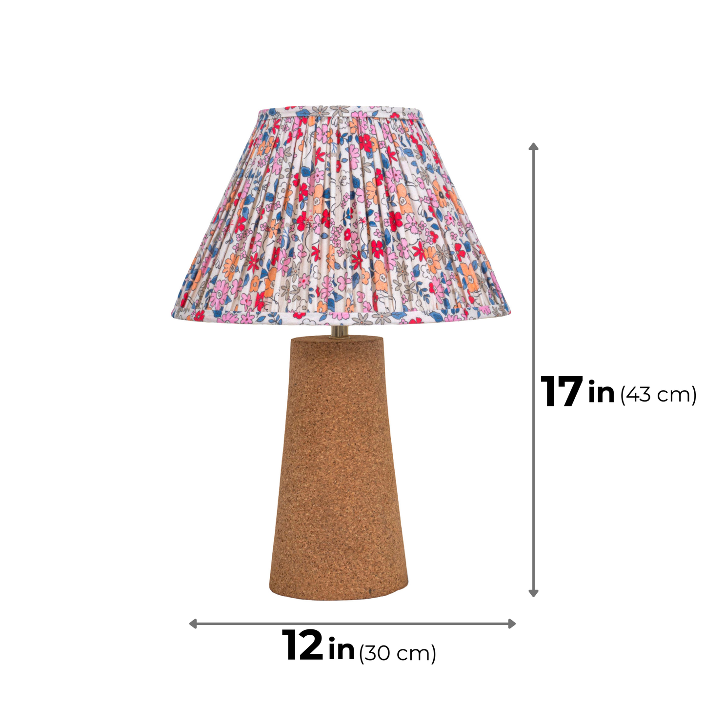 Terra Conica Table Lamp in Natural Cork with Lampshade