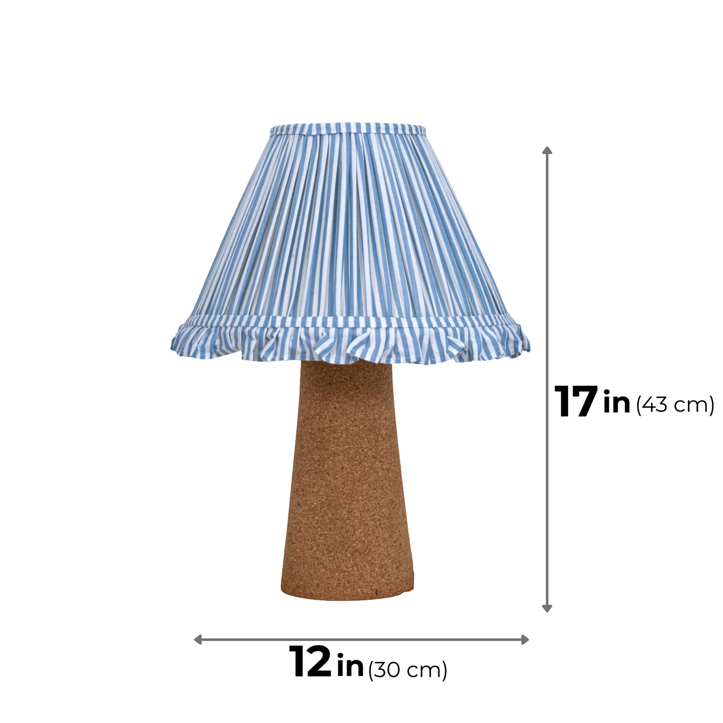 Terra Conica Table Lamp in Natural Cork with Lampshade