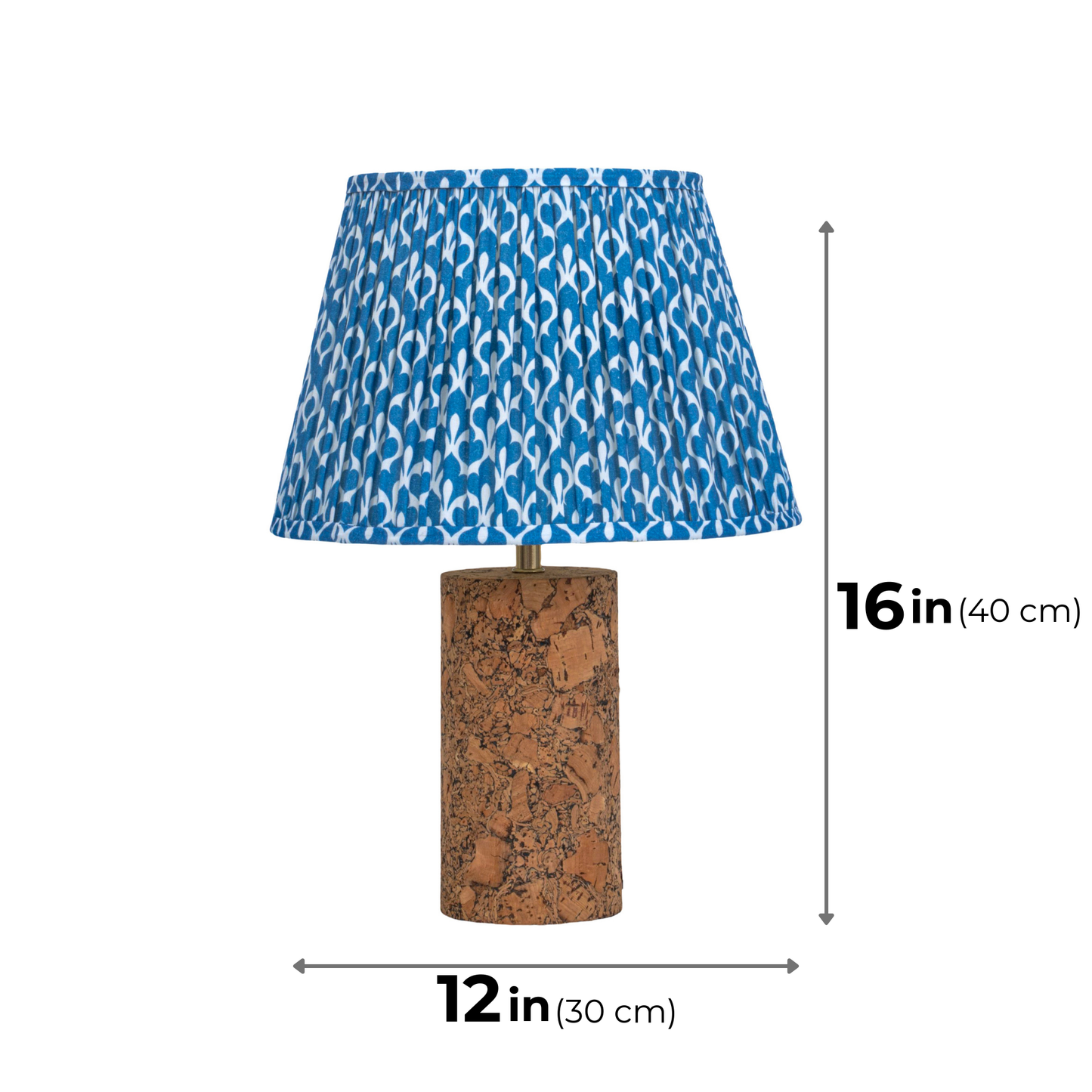 Terra Column Table Lamp in Natural Cork with Lampshade
