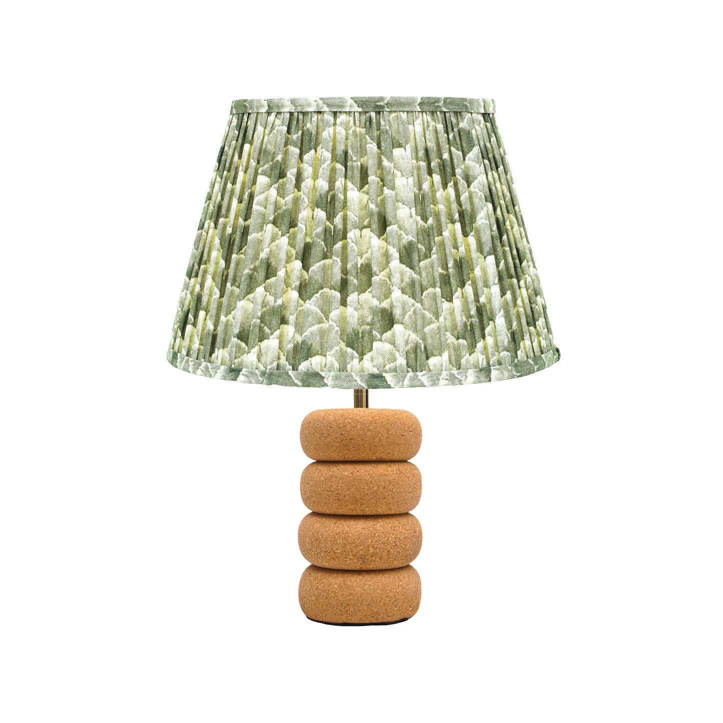 Lume Oval Steps Table Lamp in Natural Cork with Lampshade