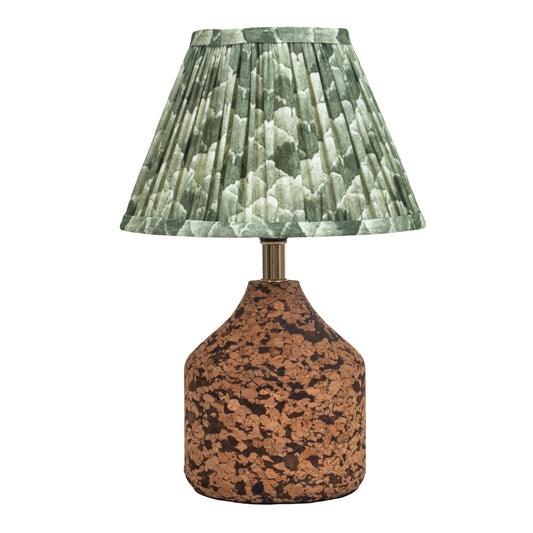 Arc Table Lamp in Handcrafted Natural Cork with Lampshade