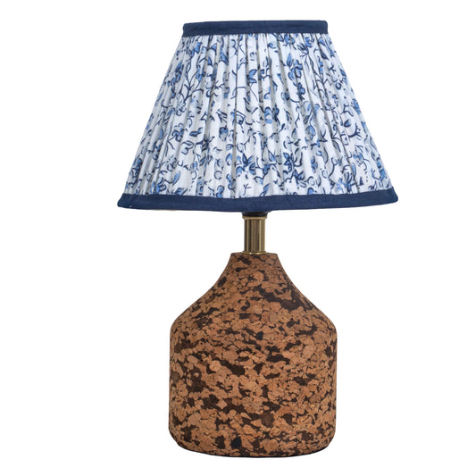 Arc Table Lamp in Handcrafted Natural Cork with Lampshade